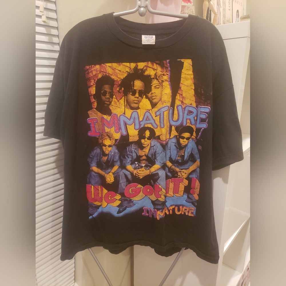 Vintage Immature 90s R&B Rap Tee "We Got It" Black T-shirt, XXL Unisex